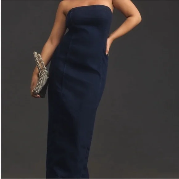 white christmas dresses Pilcro Denim Vest Twofer Midi Dress